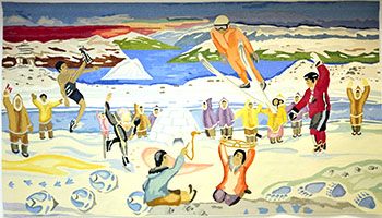 This tapestry, called “Achieving a dream,” will greet visitors to the Richmond Oval, a venue for speed skating competitions at the 2010 Vancouver Olympics and Paralympics. (See story posted below.) (PHOTO BY DAVID KILABUK)