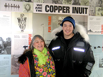 Helen Tologanak smiles with her son Julian Tologanak-Labrie early last April when they met in the Kugluktuk airport. (PHOTO COURTESY OF HELEN TOLOGANAK)