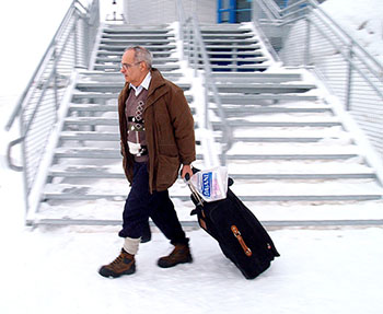 Ed Horne leaves the Iqaluit courthouse in January, 2008. A 25-year-old government report obtained through an access to information request reveals that although many people suspected something was wrong at the school in Kimmirut, no one knew how to handle it. (FILE PHOTO)