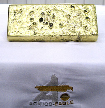 Here's the first gold bar produced by Agnico-Eagle's Meadowbank operation, Nunavut's only operating mine, on Feb. 27.