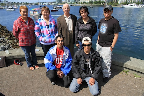 Six youth from Arviat involved in the Nanisiniq history project recently travelled to Vancouver to re-examine the history of their community. From Aug. 13 to 23, the students explored the University of British Columbia’s collection of more than 11,000 historical documents. Back row, from left to right: Tamar Mukyunik, Elizabeth Mukynugnik, Frank Tester, John Parker, Patrick Pingushat. Front row, from left to right: Joseph Thompson, Robert Mukungnik. Learn more about their project, co-ordinated by Tester, at http://nanisiniq.tumblr.com. (PHOTO COURTESY OF NANISINIQ)