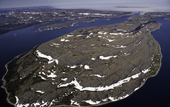 The bird’s eye aerial photography of Mario Faubert, featured in a recently-published book on Nunavik, catches this peninsula which looks like an oyster shell. (PHOTO COURTESY OF MARIO FLAUBERT)