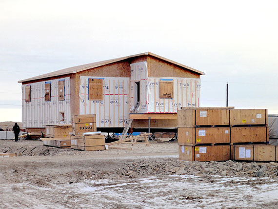 Our reader points out that the Tyvek paper on this house in Cambridge Bay was installed upside down. (FILE PHOTO)