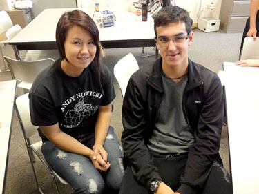 Melynda Minilgak and Audla Buchan— two of the outspoken students at Kiilinik High School. Buchan was elected president of the school’s student council last week, while Minilgak represented the Cambridge Bay youth at the recent Kitikmeot Inuit Association annual general meeting. (PHOTO BY JANE GEORGE)