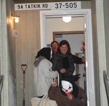 Jan-Erik Henriksen and Nina Hermansen, Saami visitors to Cambridge Bay, wanted to learn more about life in Nunavut, and took part in one Canadian custom they don’t see back home in northern Norway— Halloween. (PHOTO COURTESY OF KEVIN MCGILL)