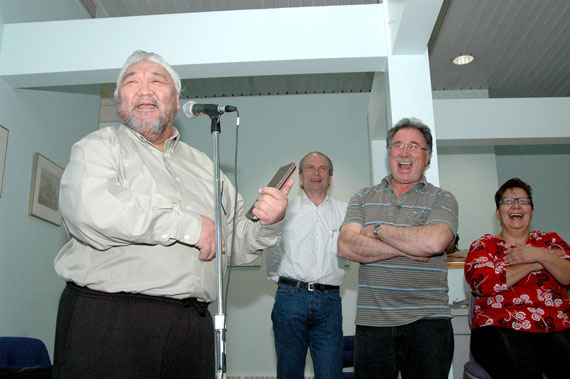 Jose Kusugak: May 2, 1950 — Jan. 19, 2011. “Every situation has a funny side to it.  We owe it to our soul and spirit to laugh and see the sunny side of life.” To honour his work in Inuit language broadcasting, Kusugak received CBC North’s Elijah Menarik Award this past Nov. 19 at an event in Iqaluit. (PHOTO COURTESY OF FRANCO BUSCEMI, NTI)