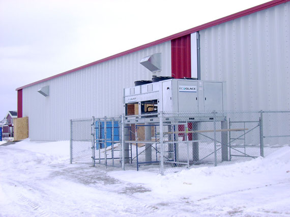 The eco-ice system, shown here in Kangiqsualujjuaq, can extend the hockey season from three to nine months in some northern communities. (PHOTO COURTESY OF BEAUDIN LEPROHON)