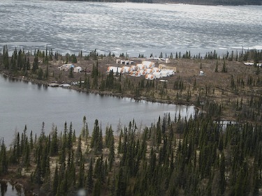Adriana Resources now has a small camp at the shores of Lac Otelnuk, but this could quickly change if the project to build an $8.5 billion iron mine moves ahead. (PHOTO/ADRIANA RESOURCES)