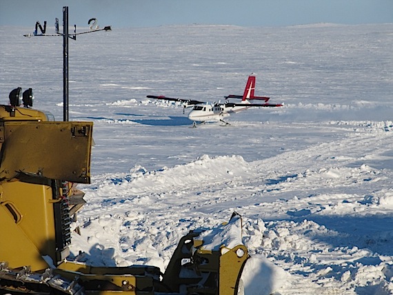 This photo taken this year at the Goose property south of Bathurst Inlet shows the rugged conditions of the airstrip used by Sabina Gold and Silver to bring in the supplies they need for exploration. (PHOTO COURTESY OF SABINA)