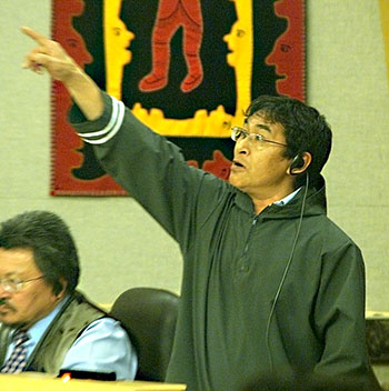 Nunavut MLAs voted March 10 to suspend Adamee Komoartok, the MLA for Pangnirtung, who faces a charge of assault in connection with an incident alleged to have occurred this past weekend. (FILE PHOTO)