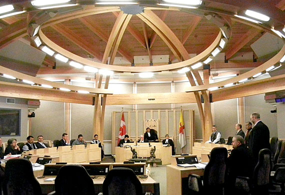 Nunavut MLAs vote March 10  to suspend Adamee Komoartok, the MLA for Pangnirtung, who faces a charge of assault in connection with an incident alleged to have occurred this past weekend. The vote was unanimous. The suspension is in place until the assembly's spring sitting, when MLAs will revisit the decision. (PHOTO BY JANE GEORGE)