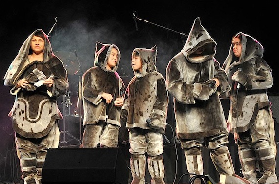 Traditional Inuit clothing took centre stage at the Puvirnituq Snow Festival, which started up on March 21 and wrapped up March 26. This year's theme: reclaiming and revitalizing Inuktitut. (PHOTO BY DENIS VENNE/COURTESY OF THE PUVIRNITUQ SNOW FESTIVAL)