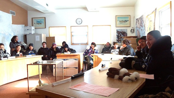 Students in Daniel Guay’s Grade 10 social studies class recently took on the roles of real-life hamlet councillors in Igloolik. That’s the kind of hands-on learning activity promoted by this new, made-in-Nunavut, Nunavusiutit social studies module. (PHOTO COURTESY OF D. GUAY)
