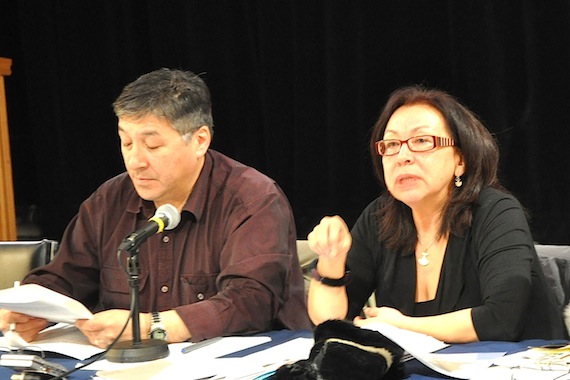 Harry Tulugak and Minnie Grey, Nunavik Regional Government negotiators, were at Makivik Corp.'s annual general meeting last week in Salluit. (FILE PHOTO)