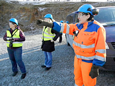 Sari Koivisto, a young Finnish woman who works as director of open pit operations at the Kittilä mine, holds advanced degrees in mining engineering from universities in the U.K. and Canada. (PHOTO BY JIM BELL)