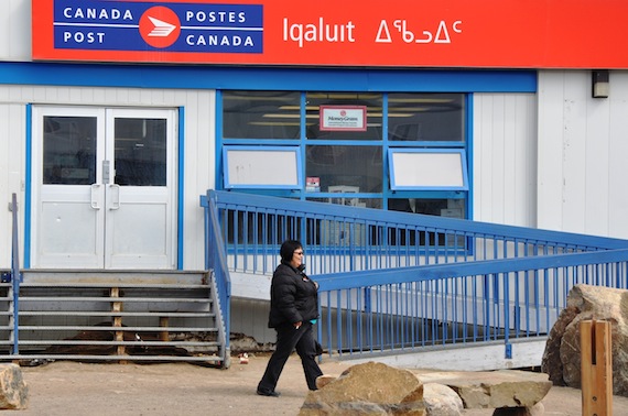 Canada Post employees in Iqaluit won’t know until June 3 what services they’ll provide in the event of a national postal strike. Nunavut’s postal employees won’t strike because they are members of another union – the Canadian Postmasters Association. (PHOTO BY SARAH ROGERS)