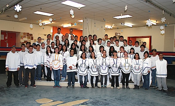 Inuksuk High School in Iqaluit saw its largest number of students — 60 — celebrating their graduation on June 4. (PHOTO BY LORNE LEVY)