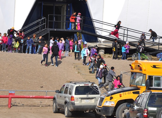 Nunavut Premier Eva Aariak says her government has already implemented many of the recommendations found in a new Inuit education strategy, as the GN carries out its own Education Act in schools like Nakasuk elementary school in Iqaluit. (PHOTO BY SARAH ROGERS)