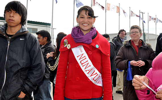 Miss Nunavut — Iqaluit resident Malaya Qaunirq Chapman — just returned home from representing the territory in Toronto at a Miss Canada International competition. She is pictured here attending Nunavut Day celebrations outside the Legislative Assembly July 9. (PHOTO BY SARAH ROGERS)

