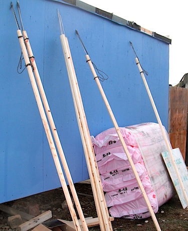 Learning how to make spears, or kapuutiit in Innuinaqtun, was a highlight of the land portion of the two-day land portion of the Makimautiksat Wellness and Empowerment camp. (COURTESY OF THE QUAJIGIARTIIT HEALTH RESEARCH CENTRE)