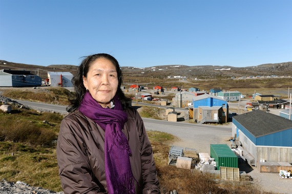 Kitty Annanack, the mayor of Kangiqsualujjuaq, remembers how, as a young girl, she would watch her father go hunting with his dog sled team. “And then we lost our dogs,” Annanack recalled. “We didn’t even think of fighting back.” (PHOTO BY PASCAL POULIN)