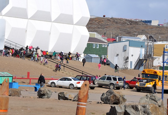 Classes at Iqaluit’s Nakasuk elementary school were meant to begin today, but rotating power outages across the city mean that Nakasuk, along with Joamie Elementary School, Aqsarniit Middle School, Inuksuk High School will remain closed until the morning of Aug. 31. (PHOTO BY SARAH ROGERS)