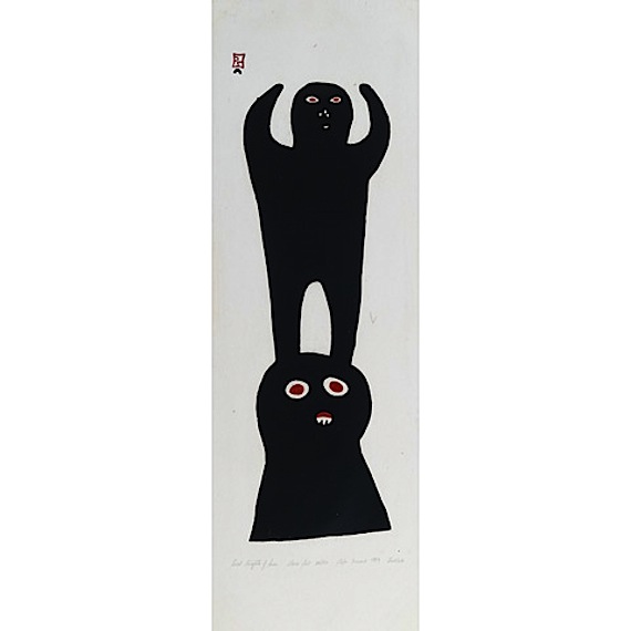 Waddington’s auction house in Toronto sold this print by the late Cape Dorset artist Tudlik called 