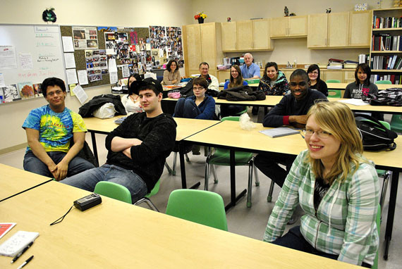 These Inuksuk High School students from Iqaluit are now in the midst of an extensive European tour, where they will visit numerous sites and memorials associated with the First and Second World Wars and the Holocaust. (PHOTO BY JIM BELL)