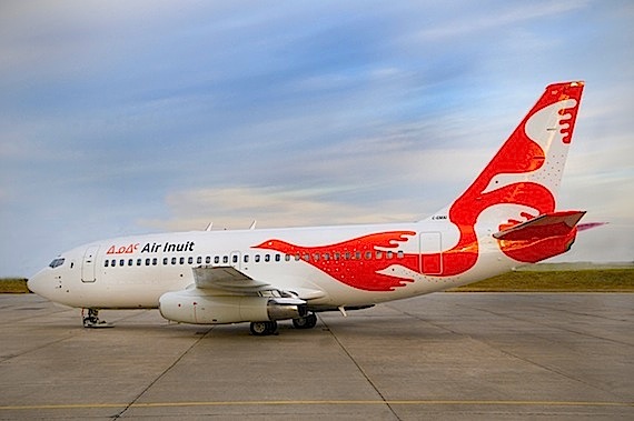 Air Inuit’s new look – the image of three interwoven birds – has been painted on to the airline’s latest addition, this Boeing 737. The rest of the airline’s fleet will be repainted with the same design over the next three years. (COURTESY OF AIR INUIT)