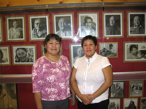 Long-distance training for teachers: Eunice Attagutsiak of Arctic Bay, a long distance intern in the Nunavut Teacher Education Program, with Mary Flaherty, her teacher-supervisor, during an observation visit in Arctic Bay. (PHOTO COURTESY OF RON ELLIOT)