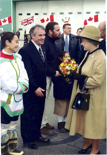 John Graham and his wife Eva Michael meet Queen Elizabeth II during her 2002 visit to Iqaluit. (PHOTO COURTESY OF JOHN GRAHAM)