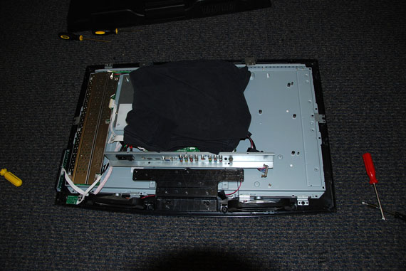 RCMP uncovered this television at an Iqaluit cargo company Feb. 25, stashed with marijuana with a street value of more than $26,000. (PHOTO COURTESY OF THE RCMP)