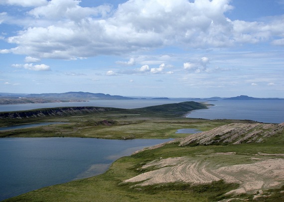 Bathurst Inlet in Nunavut's Kitikmeot region, show here, has long been proposed as a promising site for a huge port project which would allow mining companies to bring in fuel more cheaply and cut the costs of shipping out ore. Now Sabina Gold and Silver and Xstrata Zinc Canada want to revive the Bathurst Inlet port and road project four years after its former promoters pulled the project out of the regulatory process. Read more about this new development on Nunatsiaqonline.ca. (PHOTO BY JANE GEORGE)