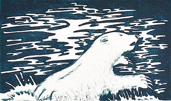 ”Approaching for the kill,” a print by Pangnirtung high school student Tyler Kilabuk, is included in the 2012 Pangnirtung print collection. (IMAGE FROM THE 2011 PANG PRINT COLLECTION)
