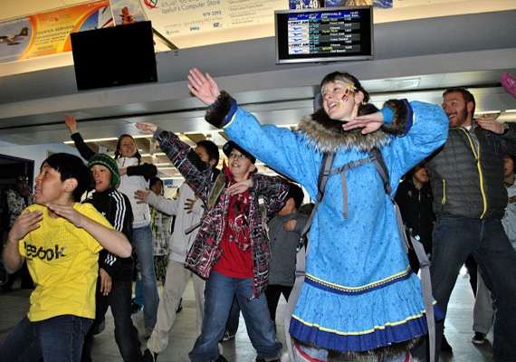 Iqaluit residents — and air travellers — got a chance to see what a flash mob looks like April 16, when Christine 