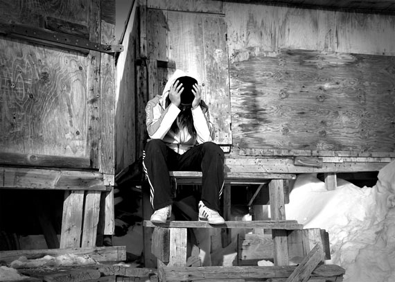 A scene from one of the suicide prevention commercials produced for the Embrace Life Council. (PHOTO BY PATRICK BÉLAND OF NUSCHOOL DESIGN AGENCY)