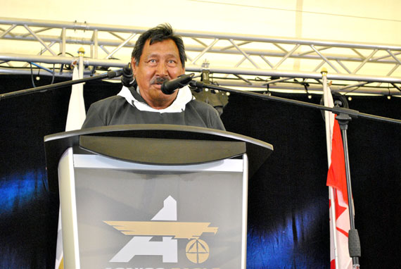Baker Lake Mayor David Aksawnee at opening celebrations for the Meadowbank mine held June 18, 2010. He said in a statement this month that the early closure of the mine in 2017 will have a