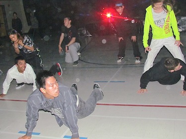 The June 14 prom at Jaanimmarik School in Kuujjuaq included hip-hop and break dancing. (PHOTO BY WILL JOHNSON)
