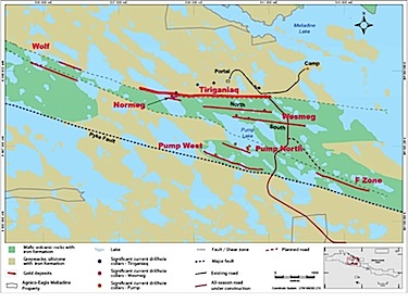 This map shows the lay-out of Agnico-Eagle's Meliadine gold mine project near Rankin Inlet. (IMAGE COURTESY OF AGNICO-EAGLE)
