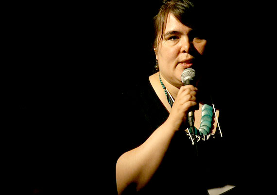 Navarana Beveridge of Iqaluit, a Jane Glassco Arctic fellow, presents her research project June 26 at the Unikkaarvik Regional Visitors Centre in Iqaluit. A project that all 12 Arctic fellows have been working on will be presented June 27 from 9 a.m. to 12 p.m. at the Frobisher Inn, which Iqaluit mayor Madeleine Redfern and Nunavut Premier Eva Aariak are expected to attend. The event, described as a “public dialogue session,” is open to all members of the public. (PHOTO BY DAVID MURPHY)