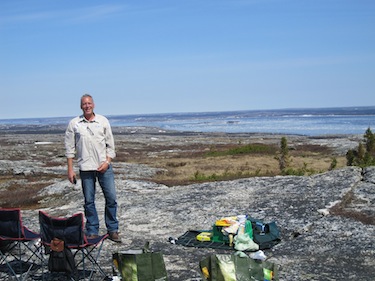 Joerg Kujack stands on the plateau about 10 kilometres from Kuujjuaq where he and Sabine Warzel went on a picnic under sunny, 25 C skies. (PHOTO BY S. WARZEL)