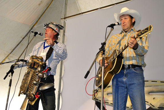 Here's Washboard Hank of Peterborough, Ont., and his sidekick, rockabilly musician Lance Loree, performing on the morning of June 30 at a free