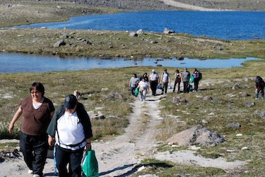 New and old staff members at Taloyoak's Netsilik School head off to nearby Canso Lake Aug. 3 for an afternoon on-the-land before the start of school on Aug. 7. (PHOTO COURTESY OF G. PIZZO)