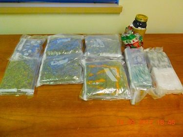 Here's a look at the drugs seized Sept. 19 in Cape Dorset by RCMP officers alerted by a tip from a member of the public. (PHOTO COURTESY OF THE RCMP)