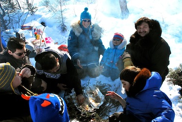 Many know Etua Snowball as talented singer, songwriter and musician, who produced three albums to date. He’s also a gifted Inuktitut teacher at Jaanimmarik School in Kuujjuaq, shown here (far right) on a spring outing with his family and students. (FILE PHOTO)