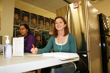 Look for Mary-Jean Costello and Costello and Dianne Iyago in the North Mart in Iqaluit where they're seeking people willing to be surveyed on tobacco warning labels and Nunavut's Tobacco Has No Place Here campaign. (PHOTO BY DAVID MURPHY)