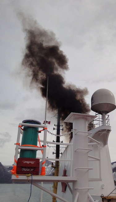The Inuit Circumpolar Council wants to see reductions in the amount of black carbon that enters the Arctic— those tiny black particles produced by the exhaust of airplanes, ships, generators and fires, which act as magnets for heat. (FILE PHOTO)