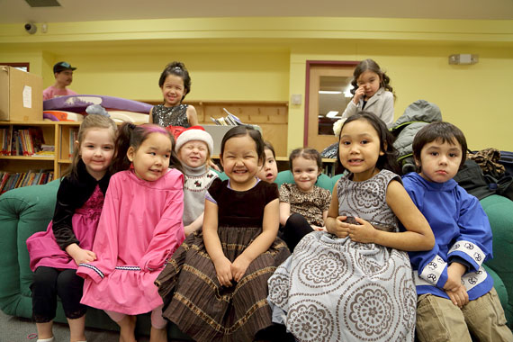The Kindergarten class at Kullik School in Cambridge Bay were happy to perform in a Christmas concert held Dec. 6 at their school. (RED SUN PRODUCTIONS)