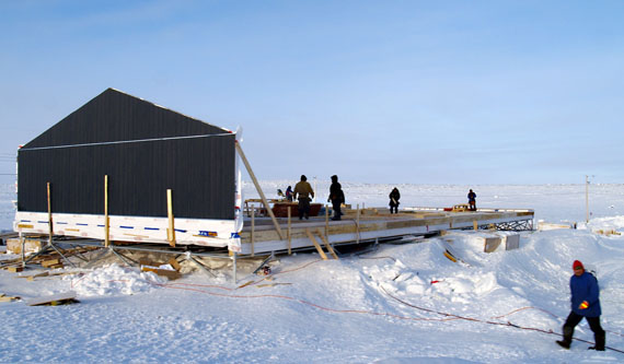 Nunavut public housing units under construction in Taloyoak, in an undated file photo. (FILE PHOTO)