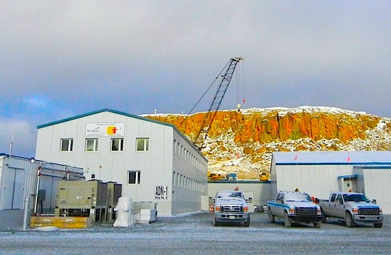 These buildings at the Doris North gold mine project, seen here in October 2012, are among the assets that are to be transferred from Newmont's Hope Bay Mining Corp. to TMAC Resources Ltd. at the end of March. (FILE PHOTO)